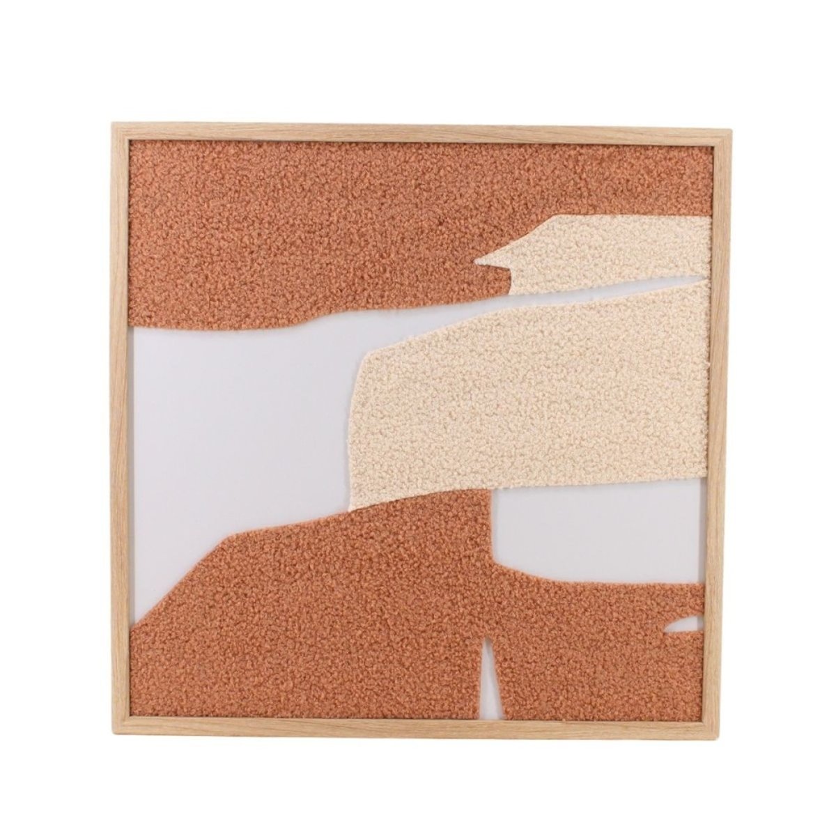 Cadre déco tissu bouclette 50x50cm terracotta, ORNAMI