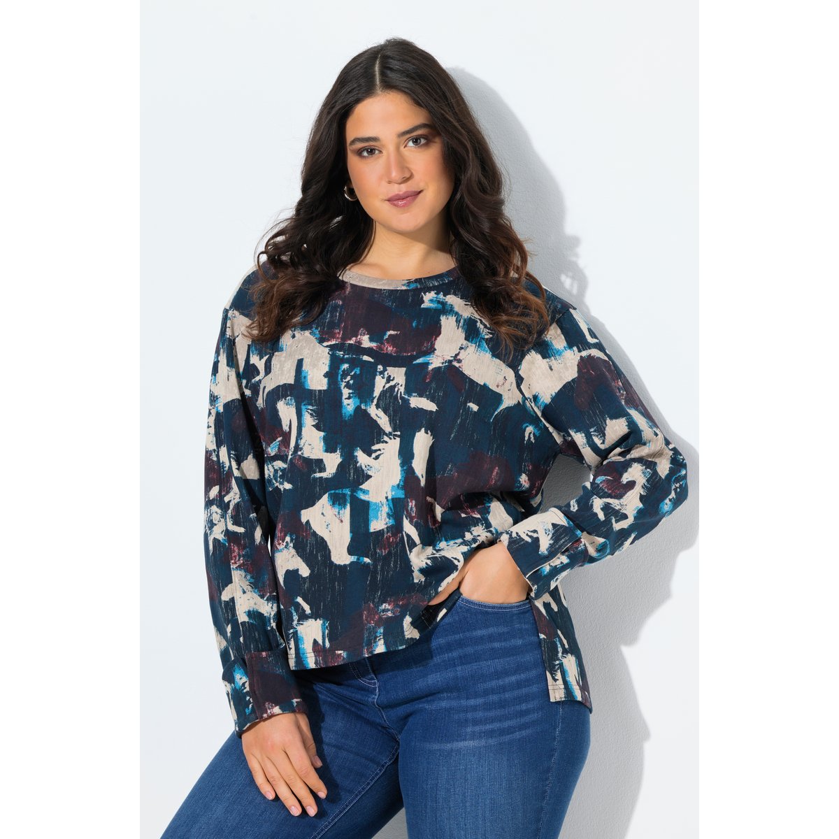 Sweat-shirt motif chevaux marine, ULLA POPKEN