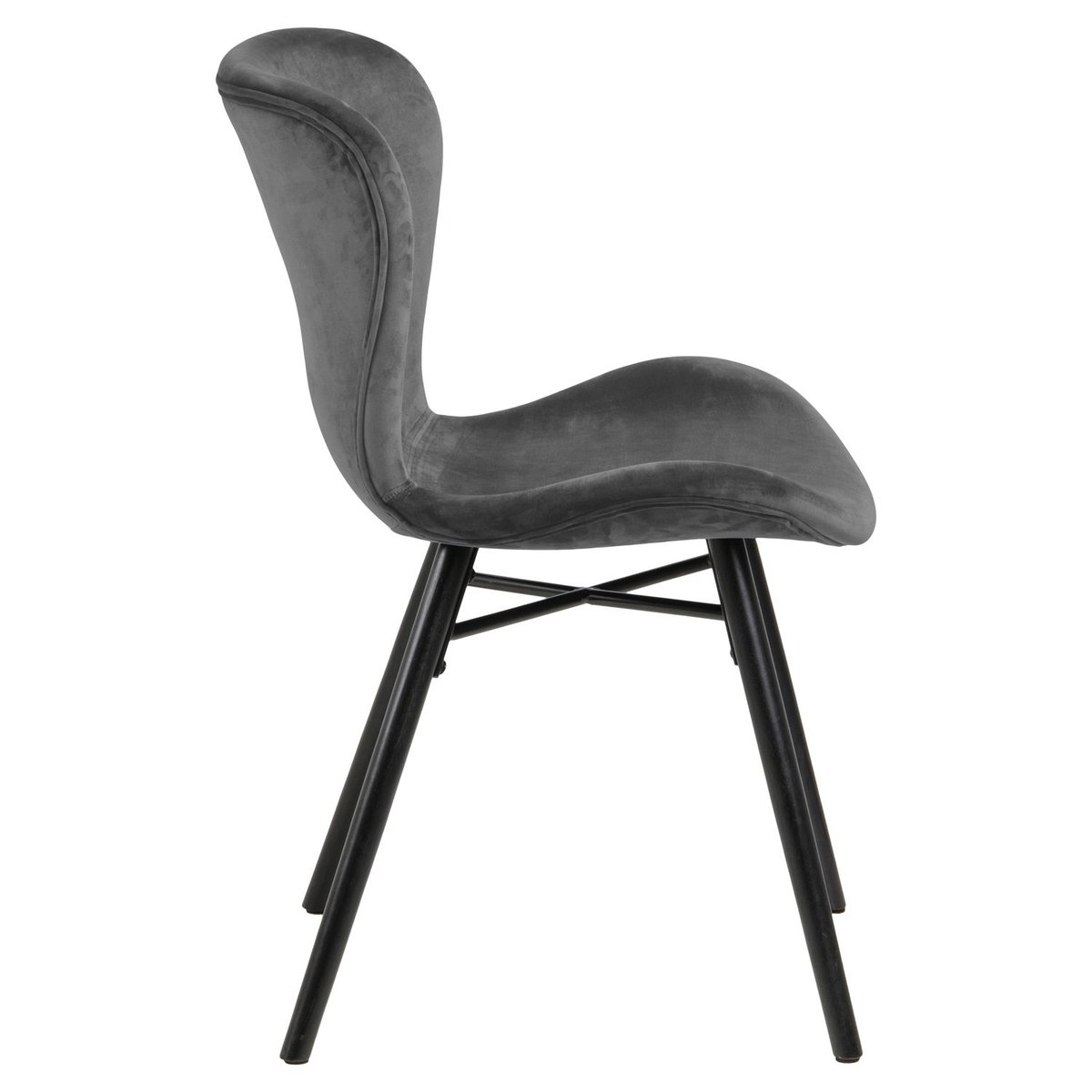 Lot de 2 chaises en velours et bois design moderne LUCIE gris, TOILINUX