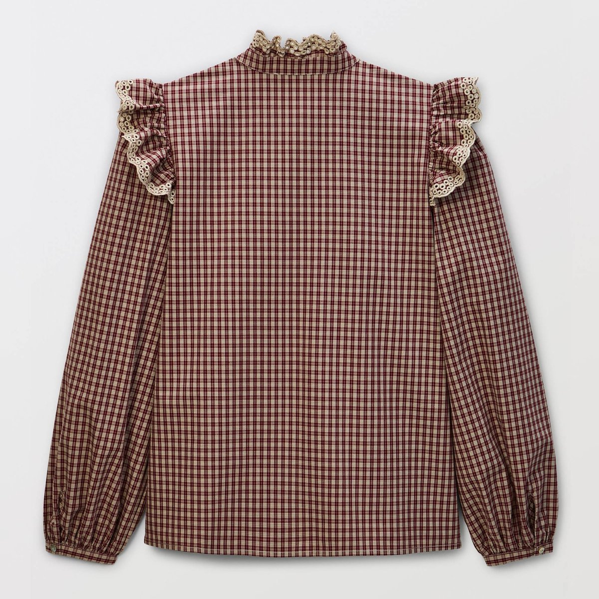 Chemise manches longues à carreaux en coton BIO GOTS pudding, MONOPRIX