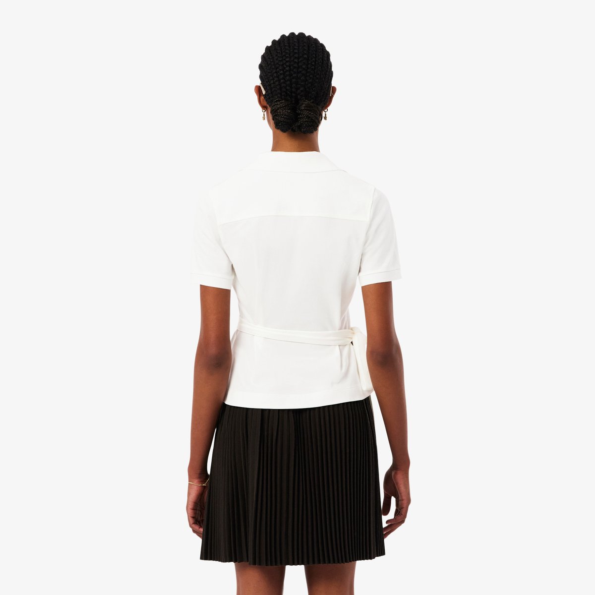Polo cache-cœur mini Piqué stretch blanc-70v, LACOSTE