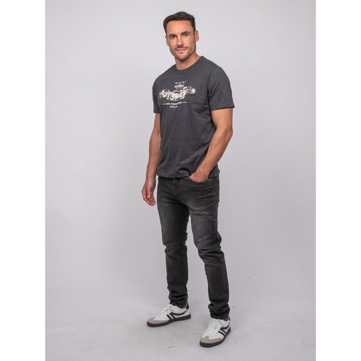 T Shirt Manches Courtes Coton Motif Voitures De Course Jigator gris, RITCHIE