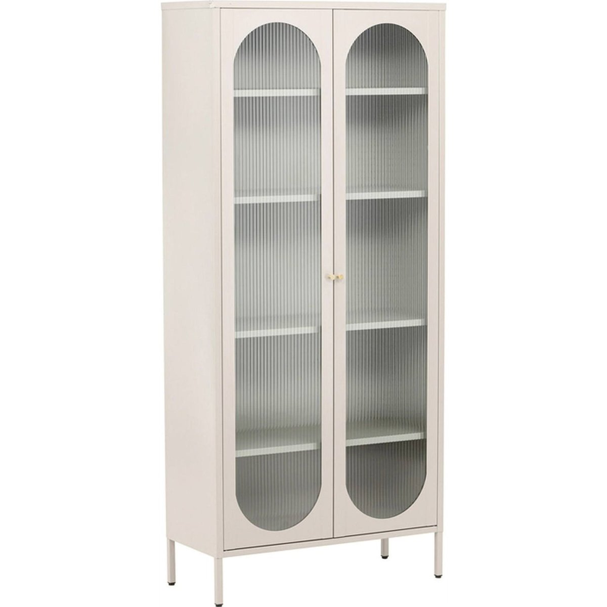 Vitrine haute 2 portes vitrées BEQUITI beige, RECOLLECTION