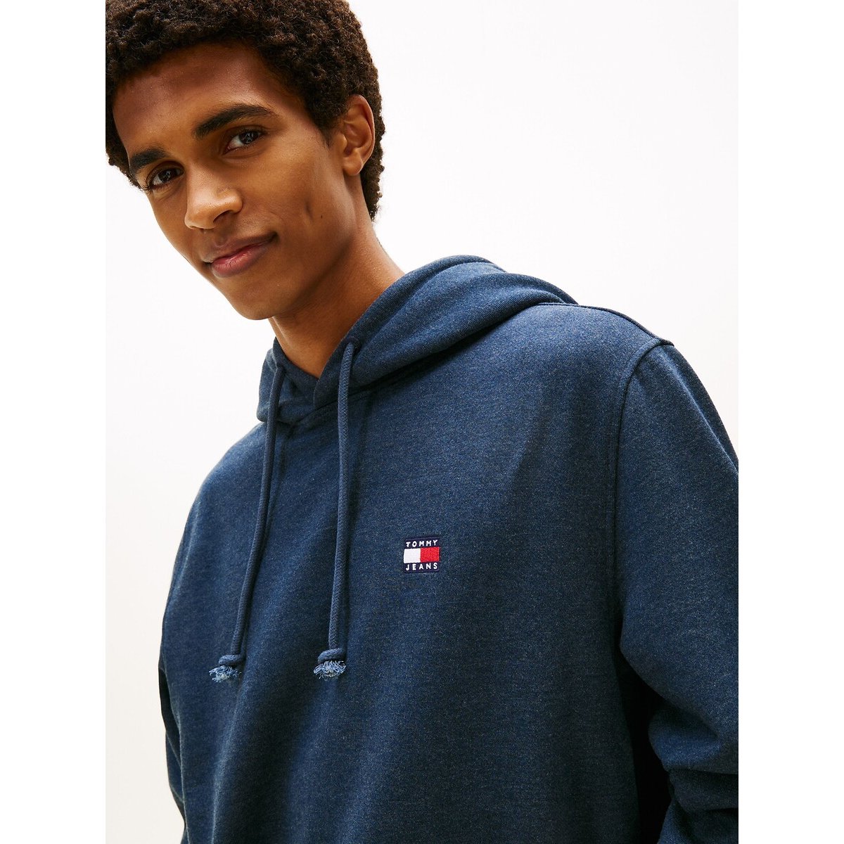 Sweat à capuche logo bleu marine, TOMMY JEANS