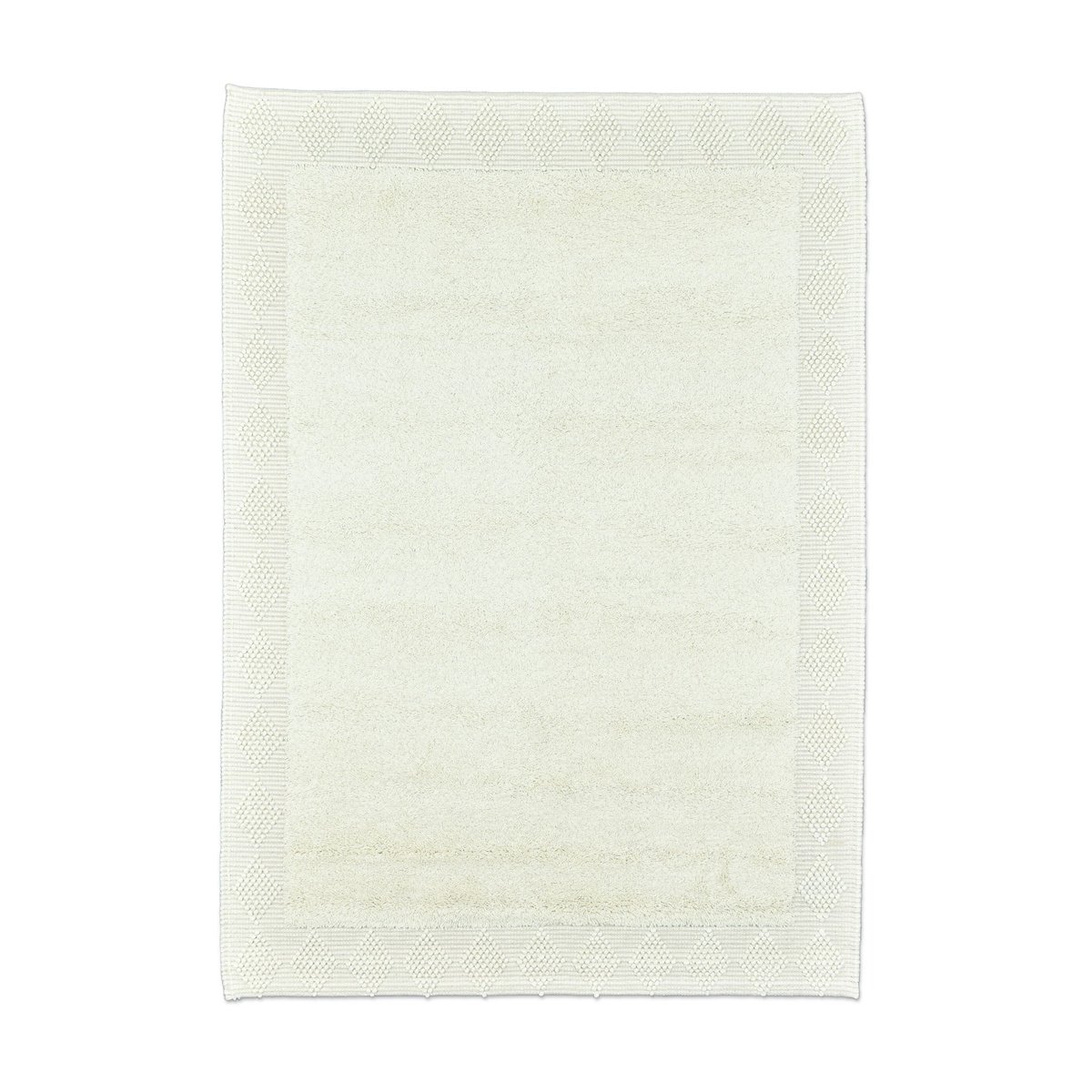 Tapis salon Bergen tissé main laine naturelle naturel, THEKO