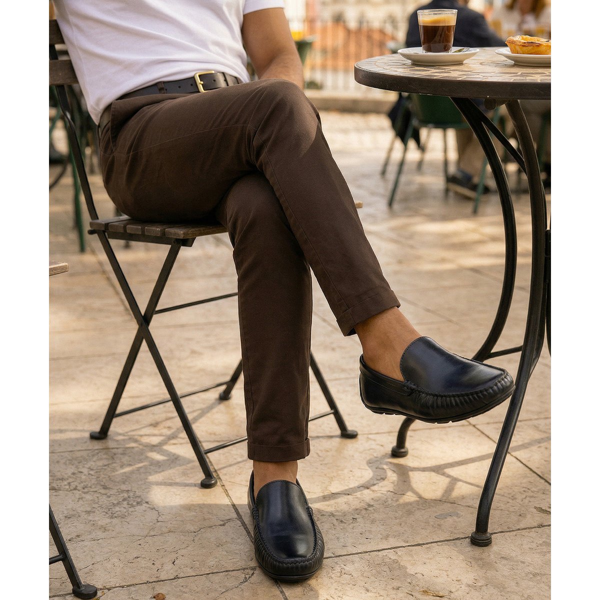 Mocassin LUCA bleu patiné, FINSBURY