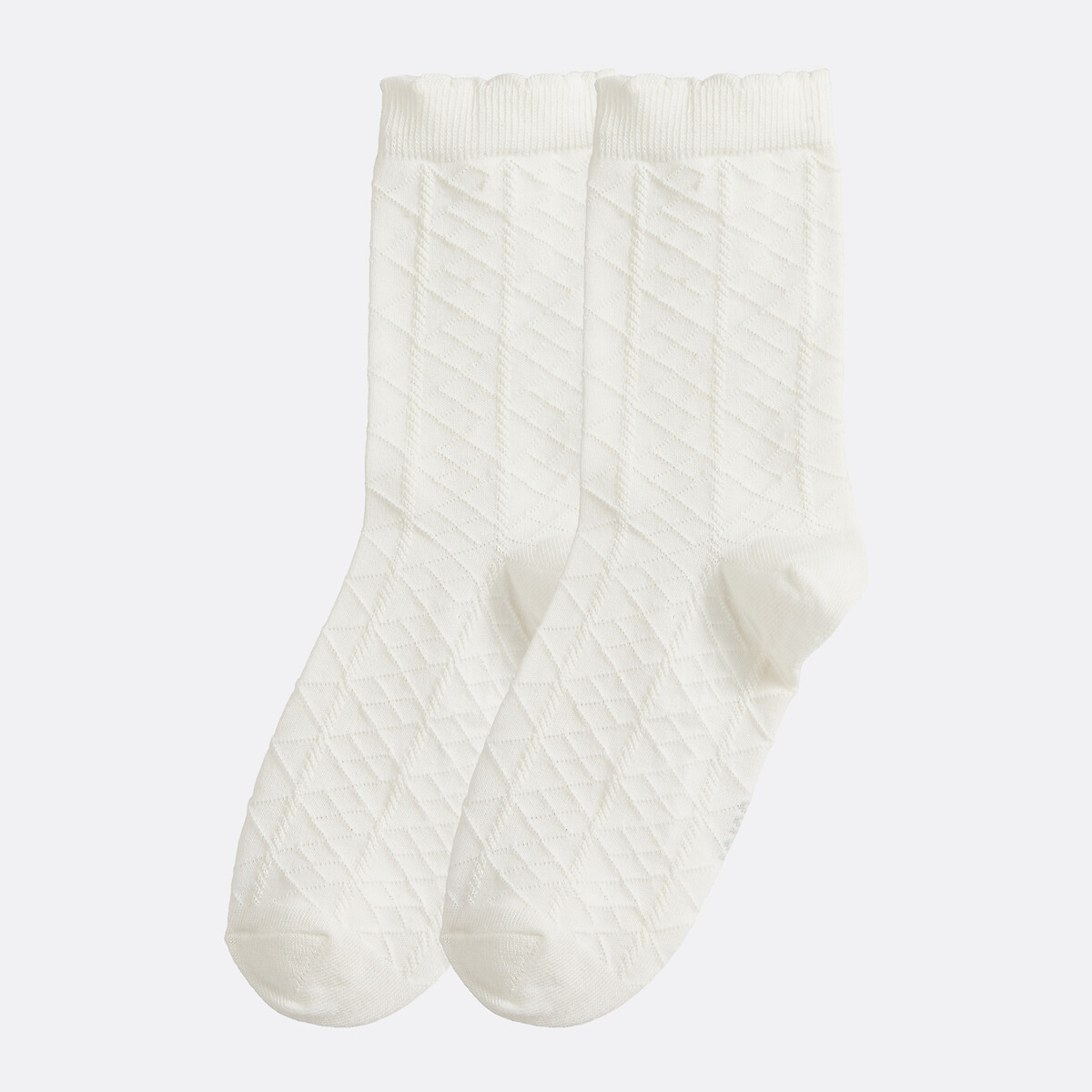 Lot de 2 mi-chaussettes ecru, LA REDOUTE COLLECTIONS
