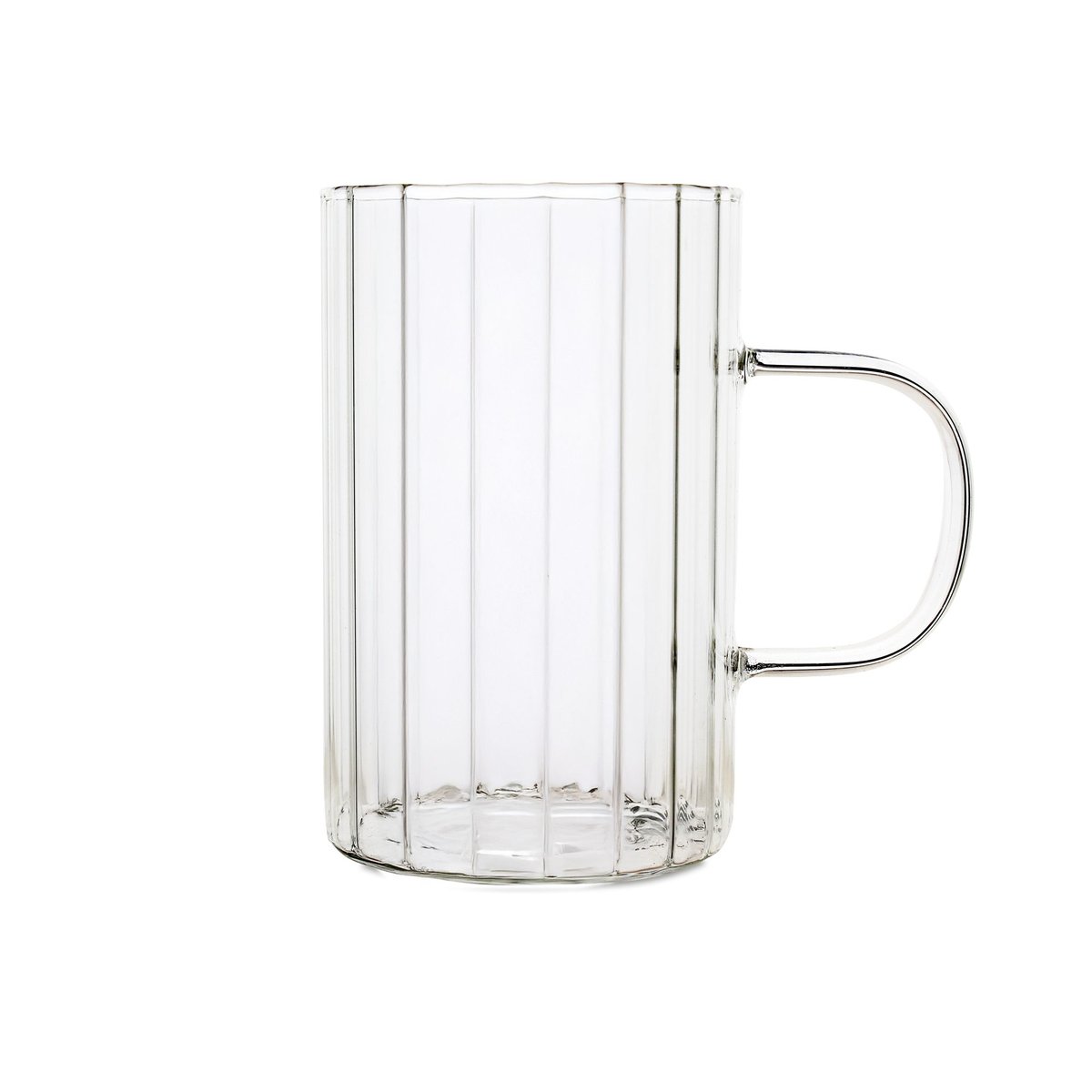 Lot de 2 tasses 35cl en verre borosilicate avec anse, LEIA transparent, OGO LIVING