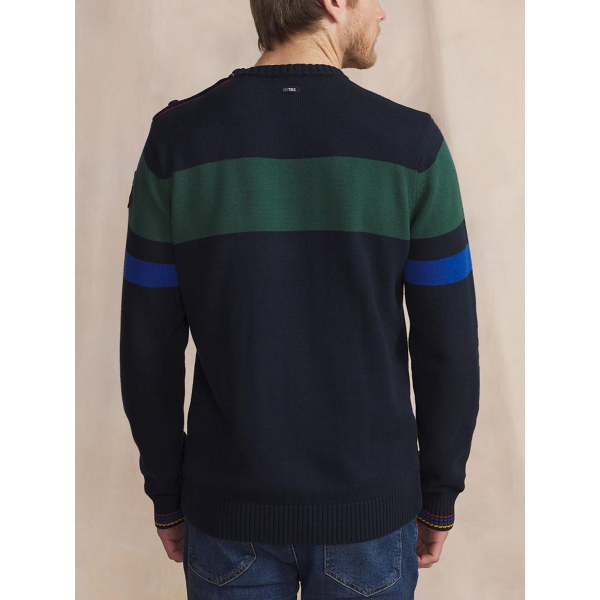 Pull encolure ronde NOVAKRON marine, TBS