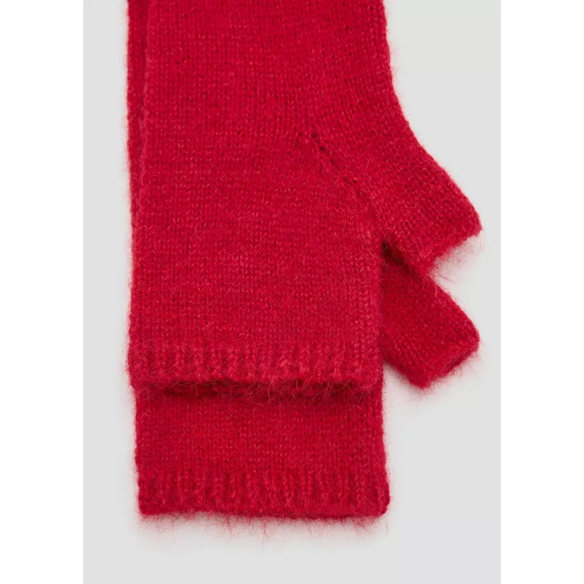 Mitaines longues en maille rouge, MANGO