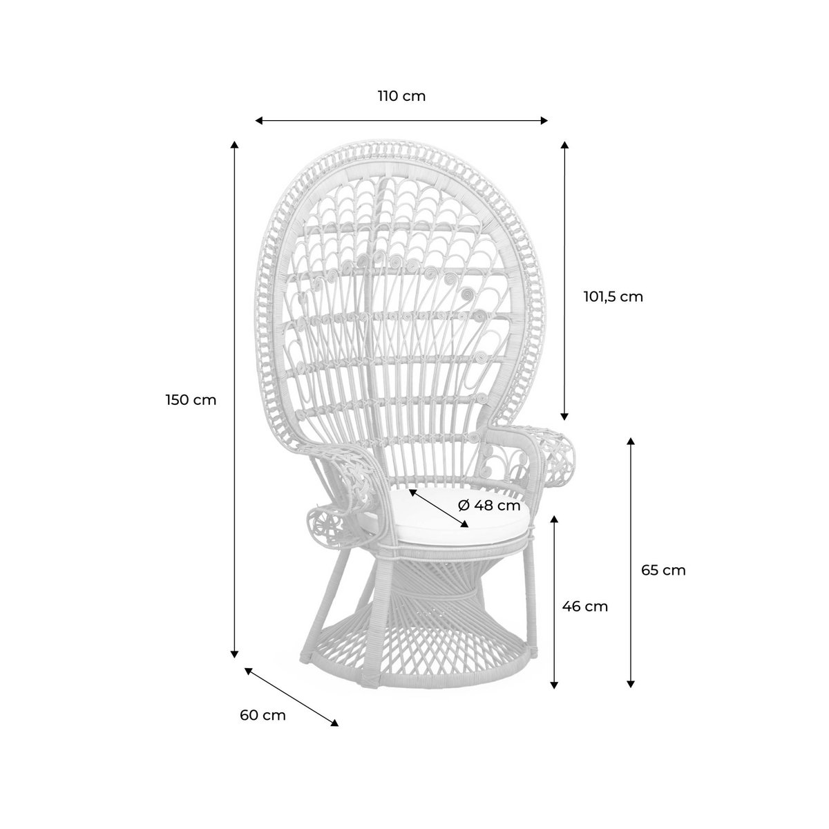 Fauteuil vintage rotin MAHE naturel, SWEEEK