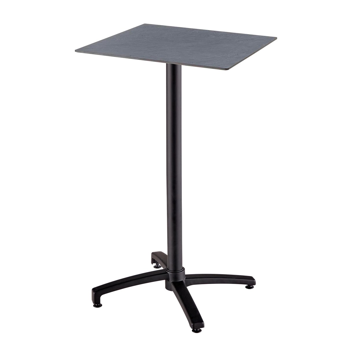 Table haute en HPL inclinable et 2 chaises hautes en métal, OPERA gris anthracite, OVIALA