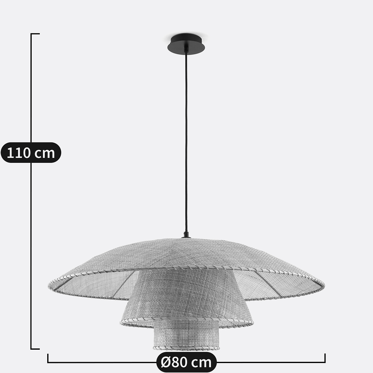 Suspension en rotin Ø80 cm, Lola naturel, LA REDOUTE INTERIEURS