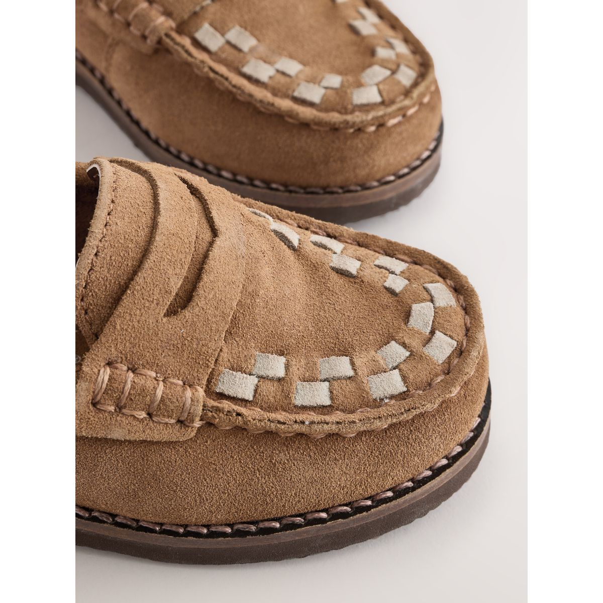 Mocassins en cuir marron fauve, NEXT