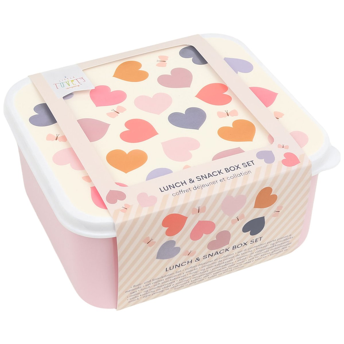 Lot de 4 boîtes à goûter rose, orange, violet, A LITTLE LOVELY COMPANY