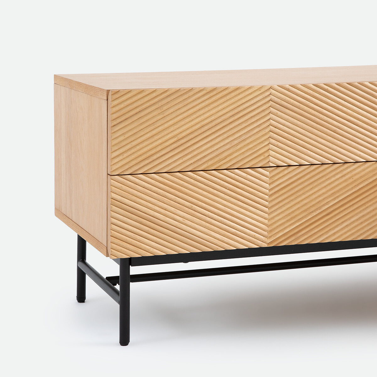 TV-Schrank JEREM aus Furnier mit reliefartiger Front, Breite 180 cm eichefarben, LA REDOUTE INTERIEURS