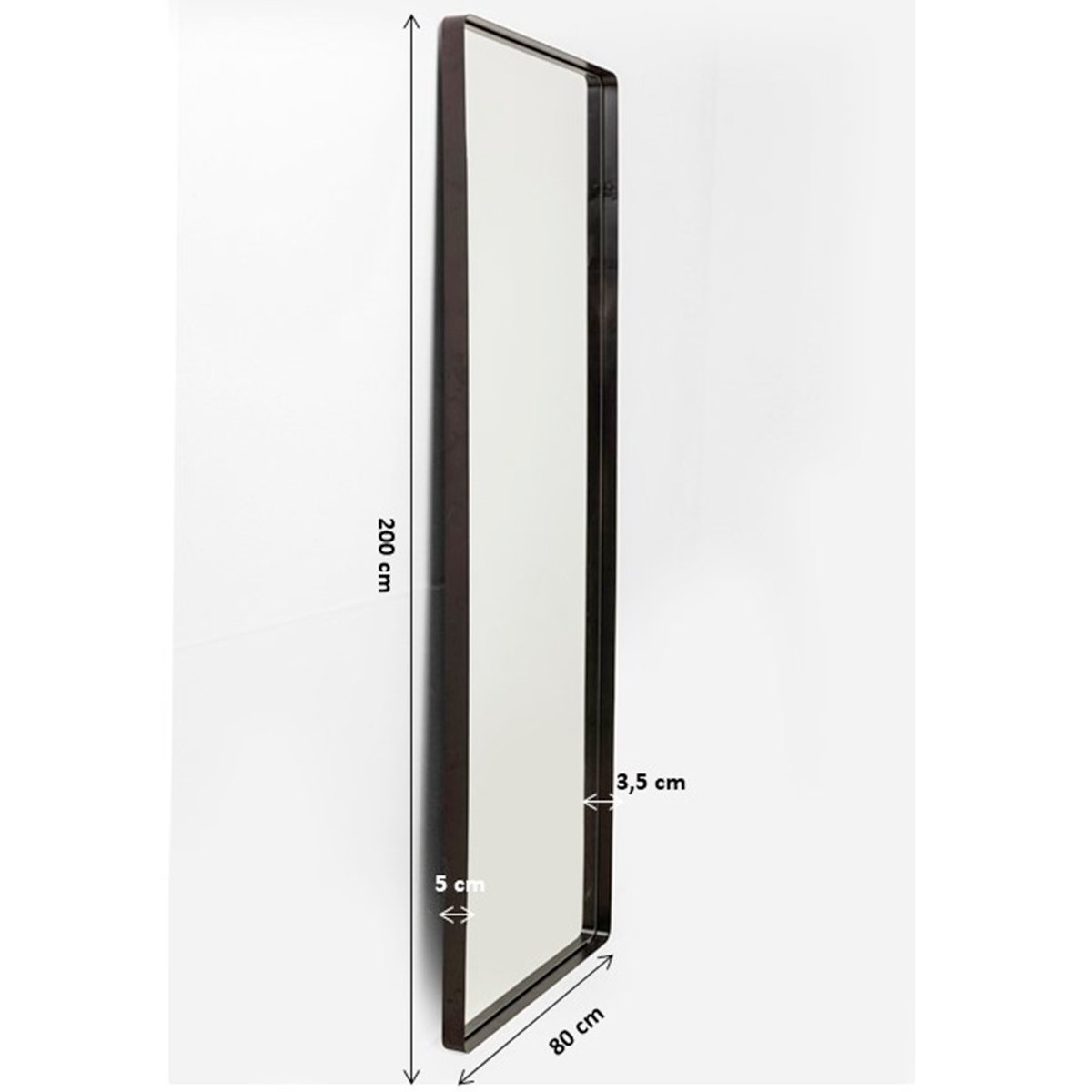 Miroir rectangulaire en acier, OMBRA SOFT noir, KARE DESIGN