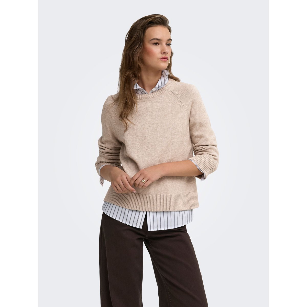 Pull En Maille marron - mocha meringue 1, ONLY