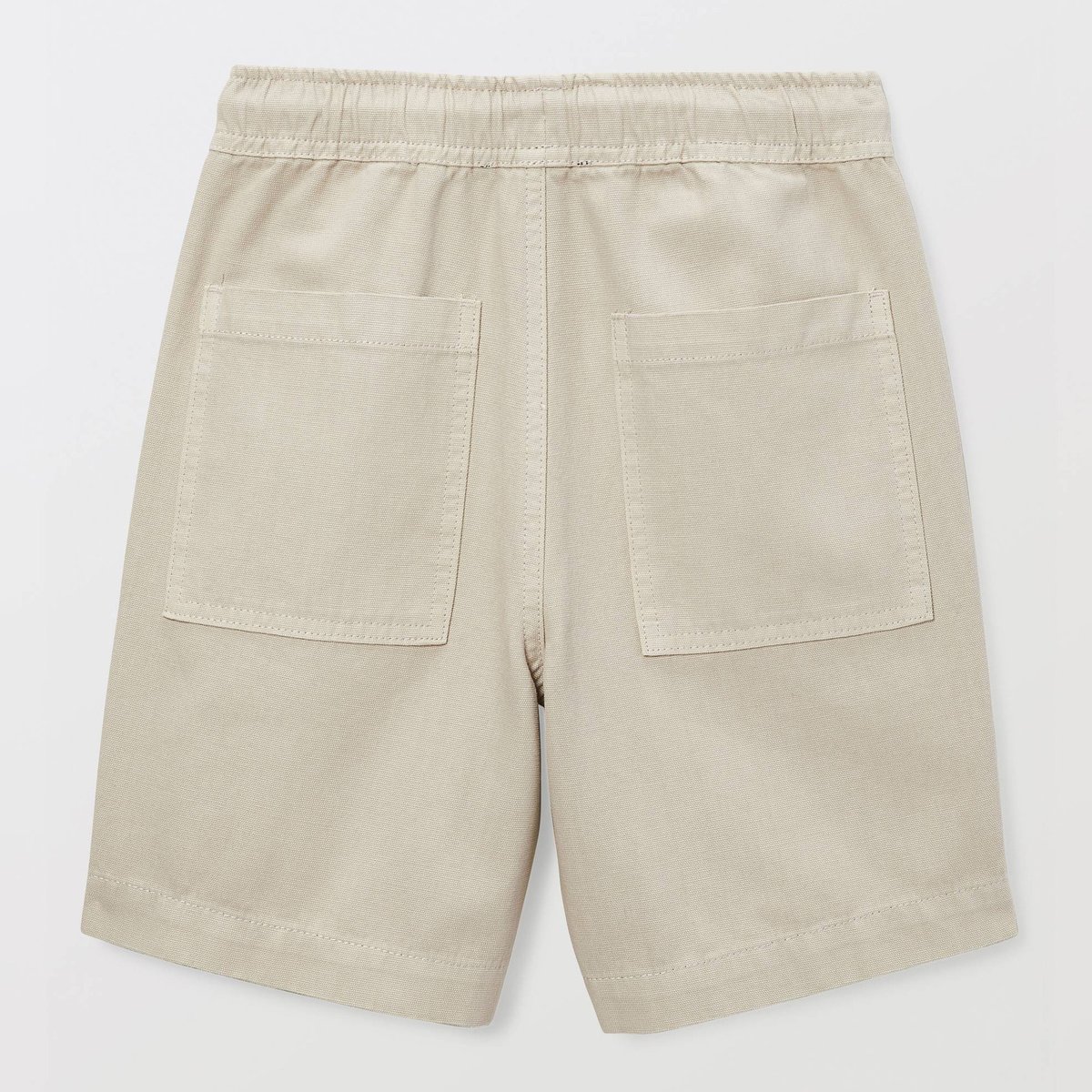 Short surteint uni en coton rocher, MONOPRIX