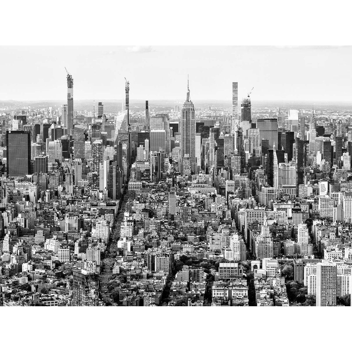 Papier peint vue sur New York n&b intissé, HEXOA