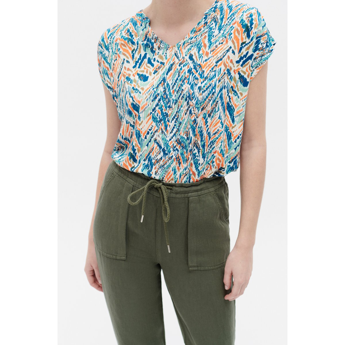 Pantalon ample en toile IGNACE vert kaki, CAROLL
