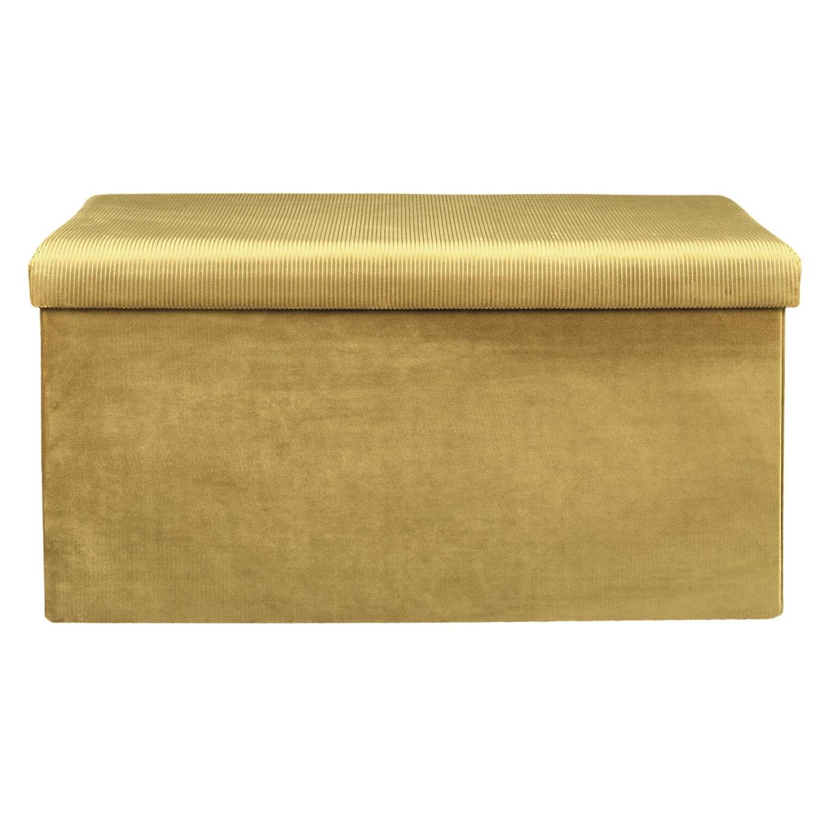 Coffre banc pliable design velours Giulia jaune, EDEN