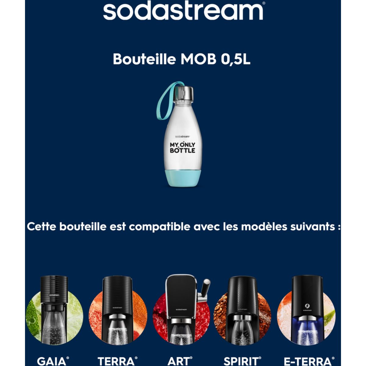 Bouteille Bouteille style 0.5L couleur unique, SODASTREAM