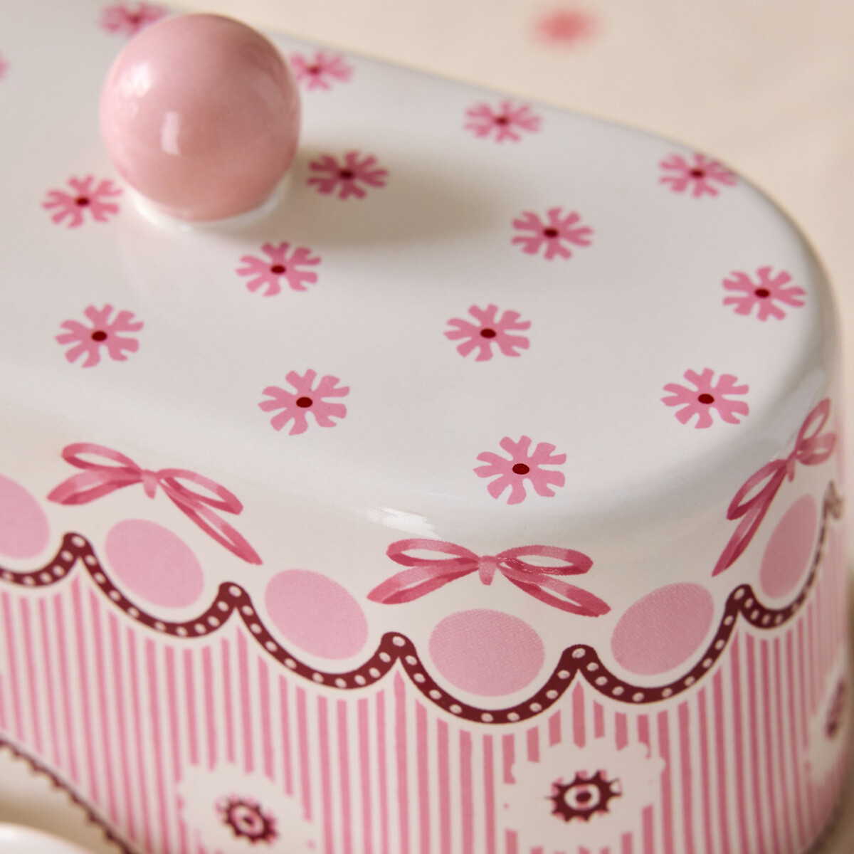 Spitalfields Silk Butter Dish pink, CATH KIDSTON