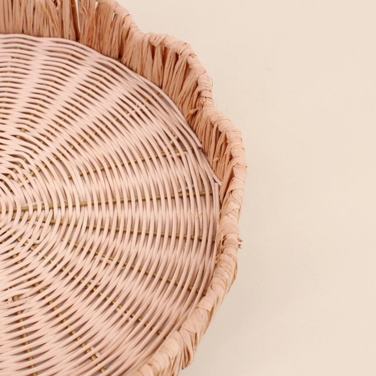 Set de 2 plateaux ronds en rotin naturel, ORNAMI
