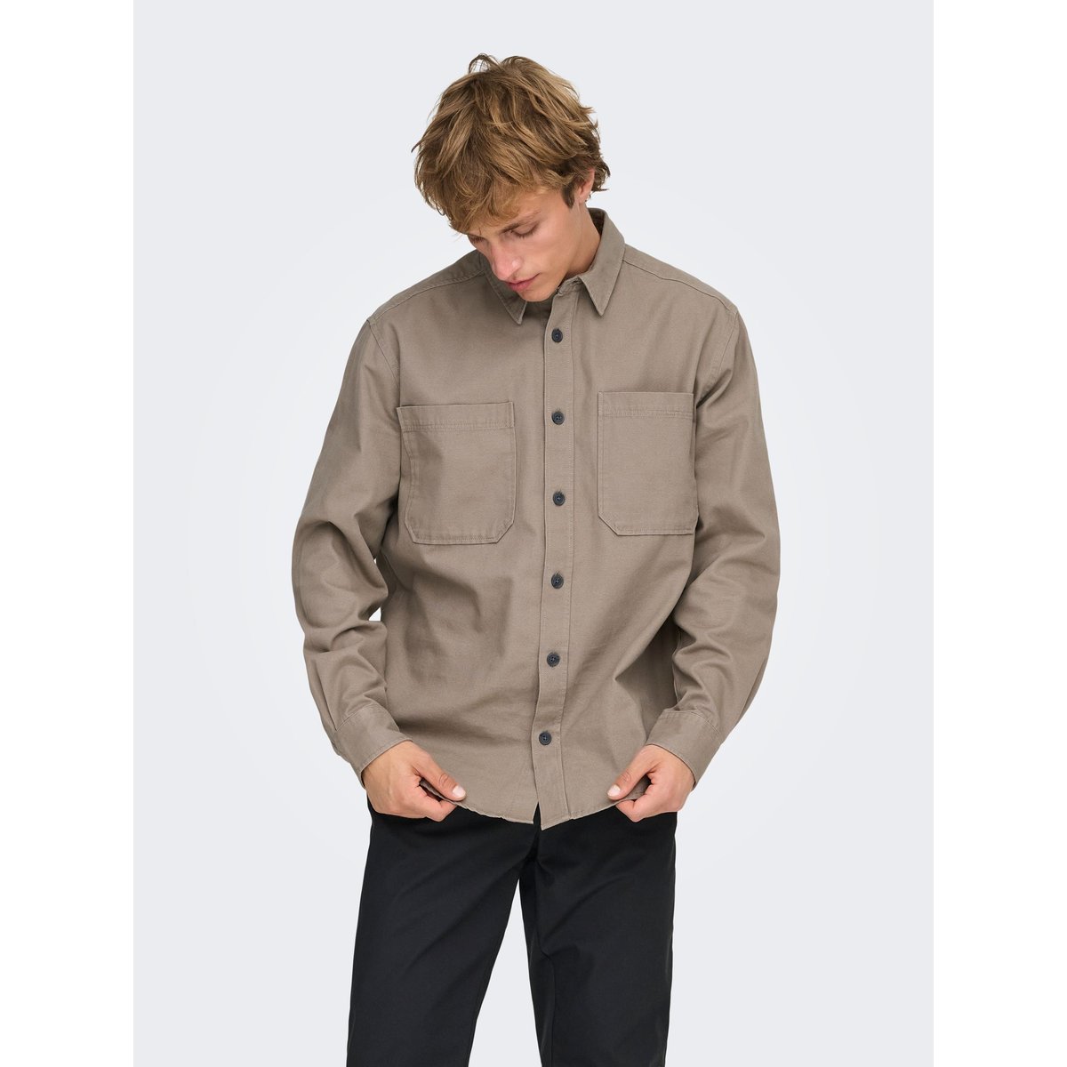 Surchemise marron - desert taupe 1, ONLY & SONS