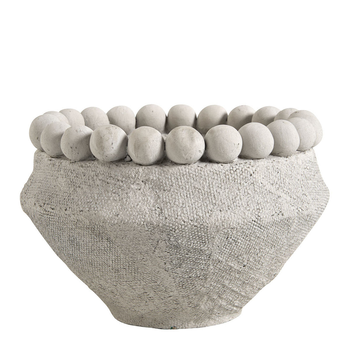 Cache-pot ALÉO ciment - Grand modèle gris, BLANC D’IVOIRE