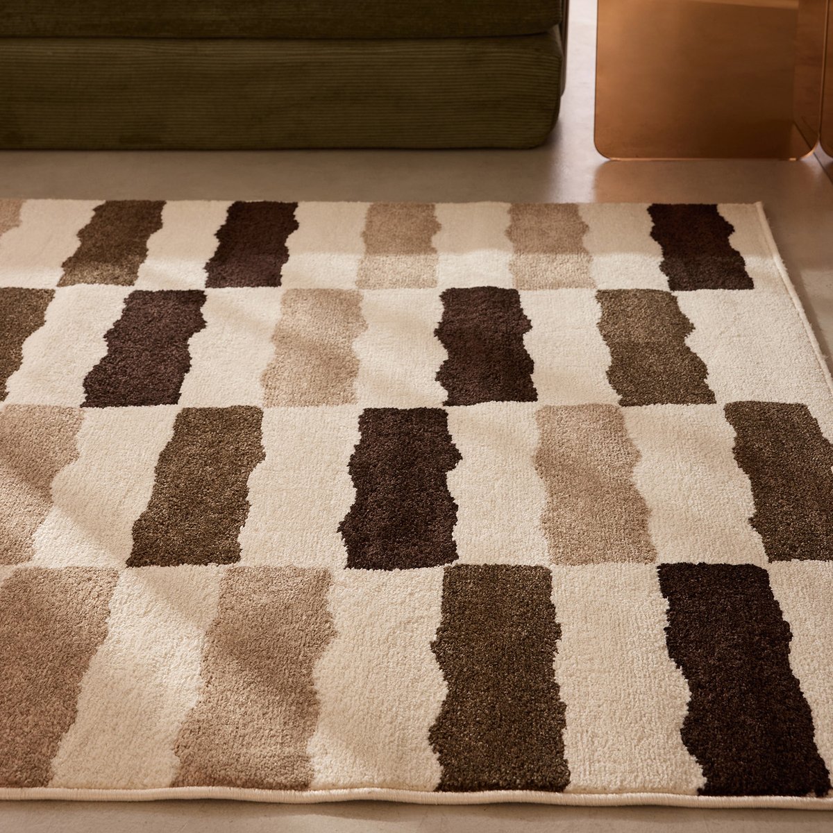 Tapis intérieur rayure retro SANTAL beige, NAZAR RUGS
