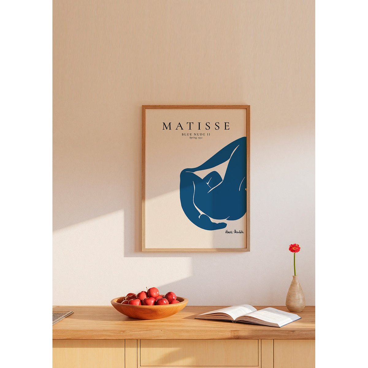 Affiche avec tableau décoratif, 50 x 70 cm bleu, HANNUN