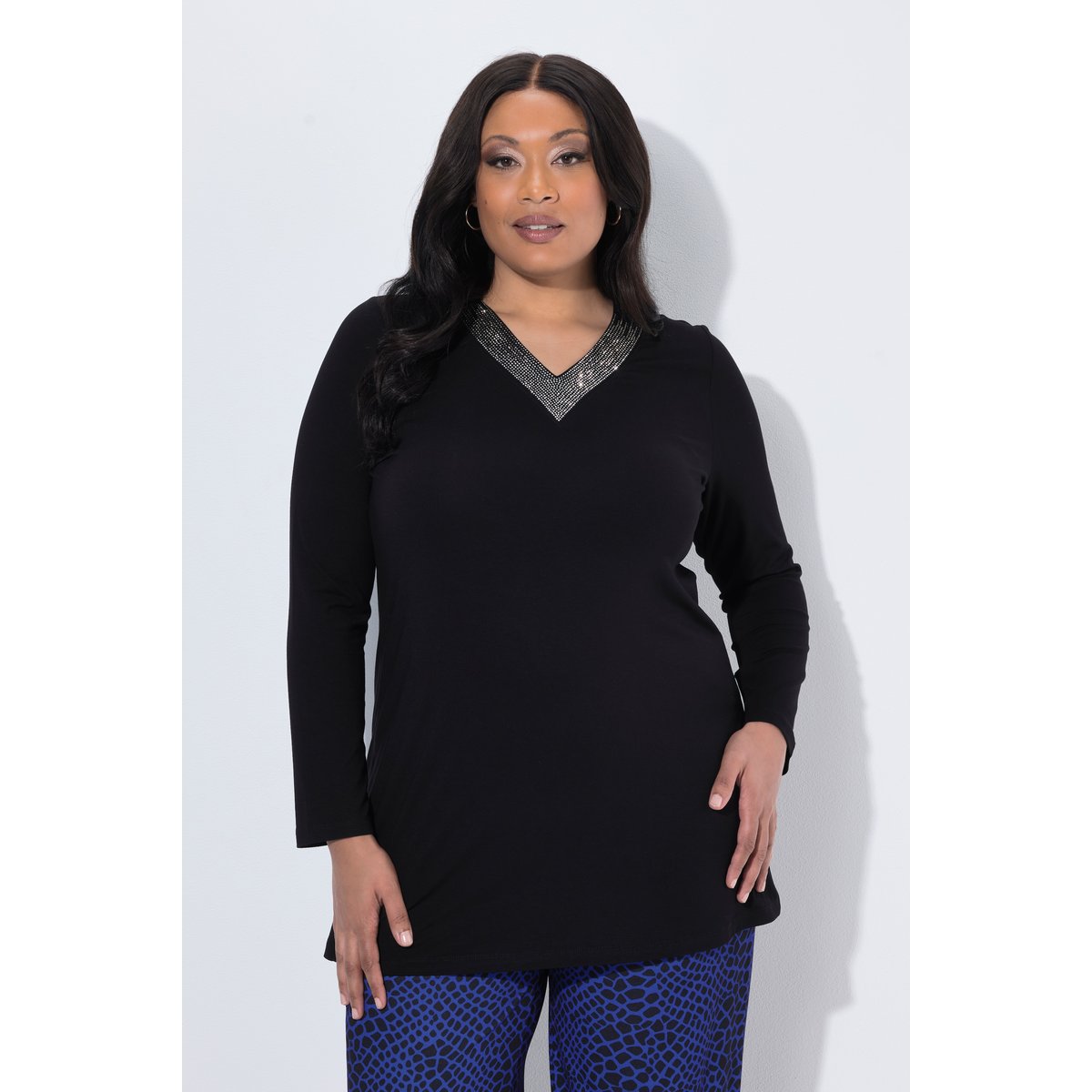 T-shirt long noir, ULLA POPKEN