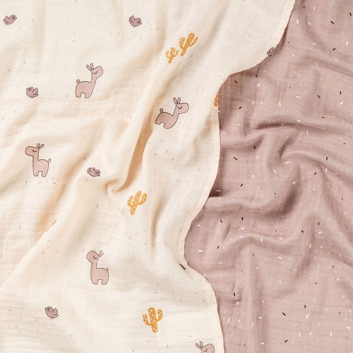 Lot de 2 langes rose, DONE BY DEER