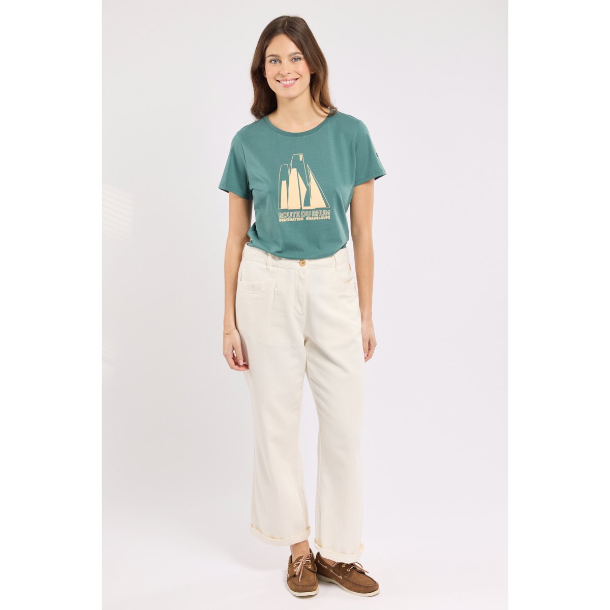 T-shirt sérigraphié en ROUTE DU RHUM silver pine/ decli, ARMOR-LUX