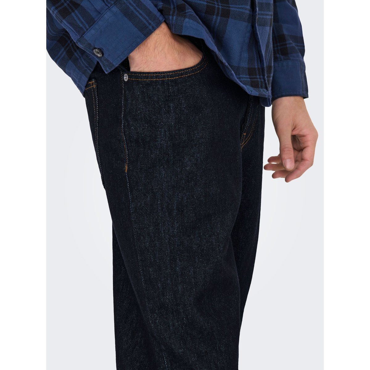 Jean droit dark blue denim, ONLY & SONS