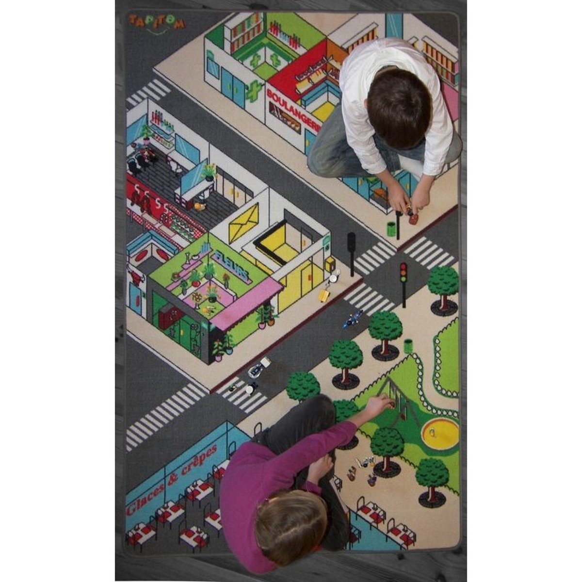Tapis de jeu enfant LA VILLE multicolore, TAPITOM
