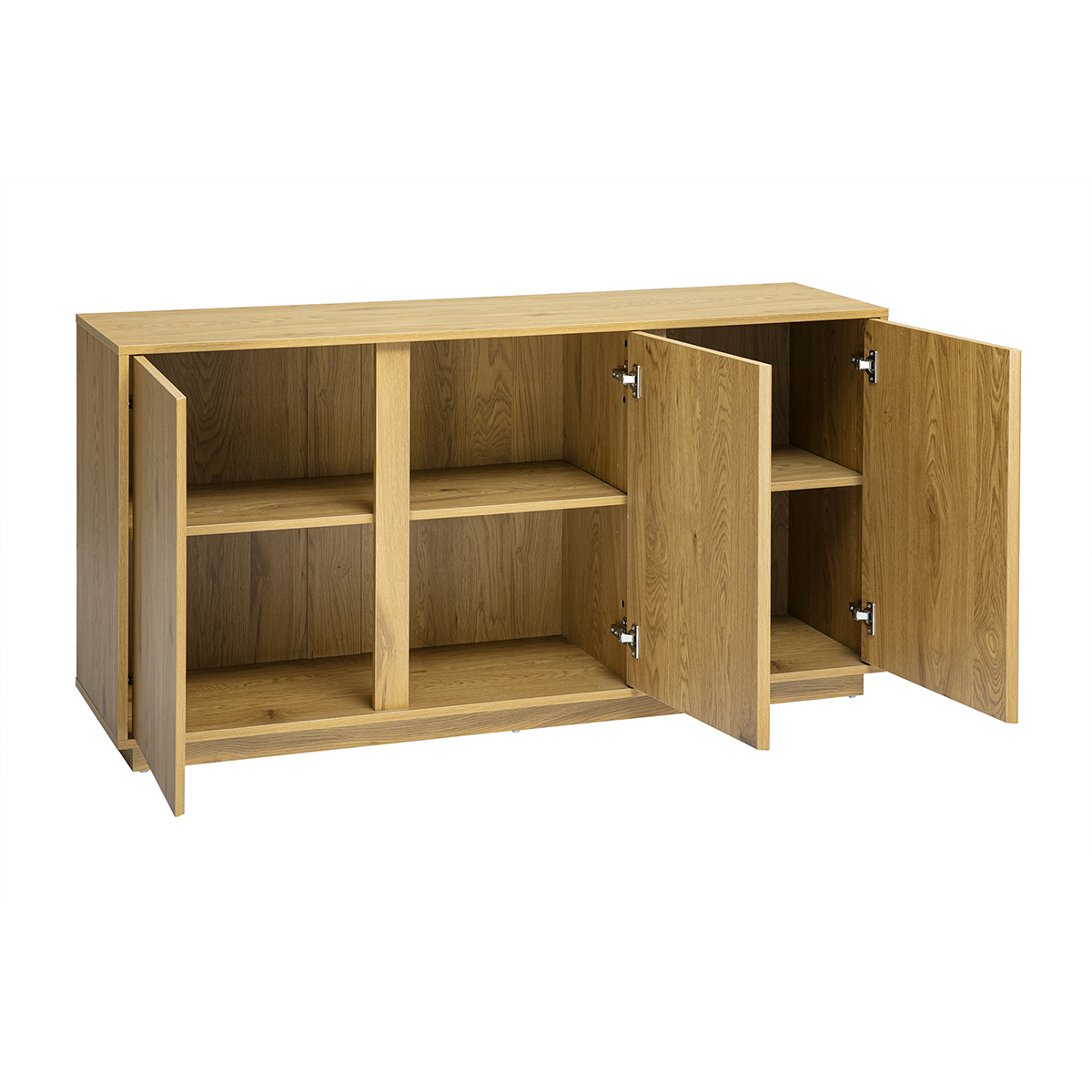 Buffet scandinave finition bois clair chêne 3 portes L140 cm MILLOR couleur unique, MILIBOO