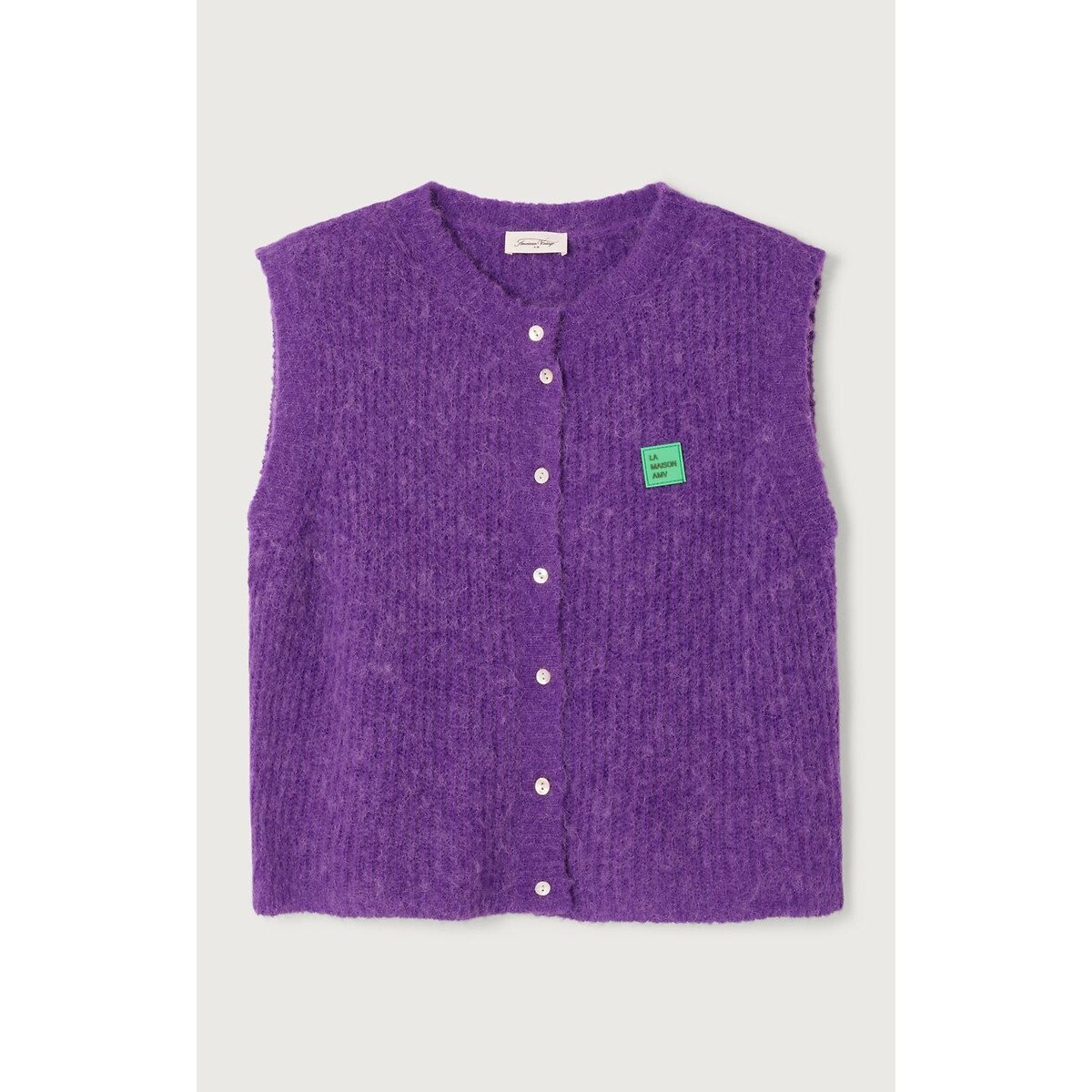 Gilet sans manches col rond EAST violet, AMERICAN VINTAGE