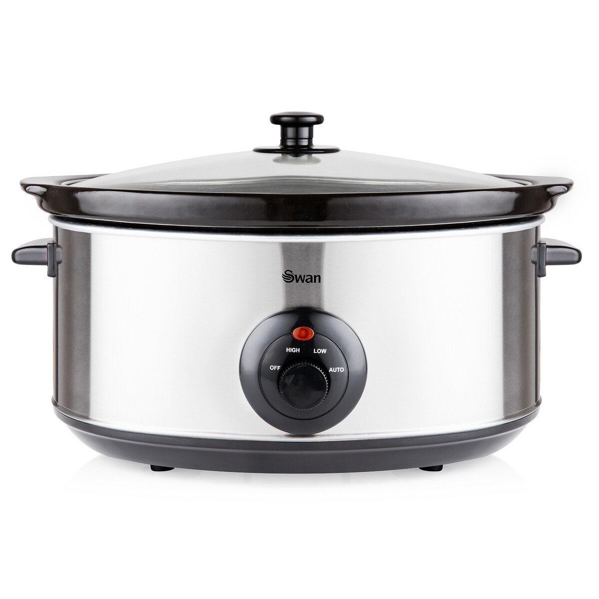 6.5L Stainless Steel Slow Cooker - SF17030 silver-coloured, SWAN