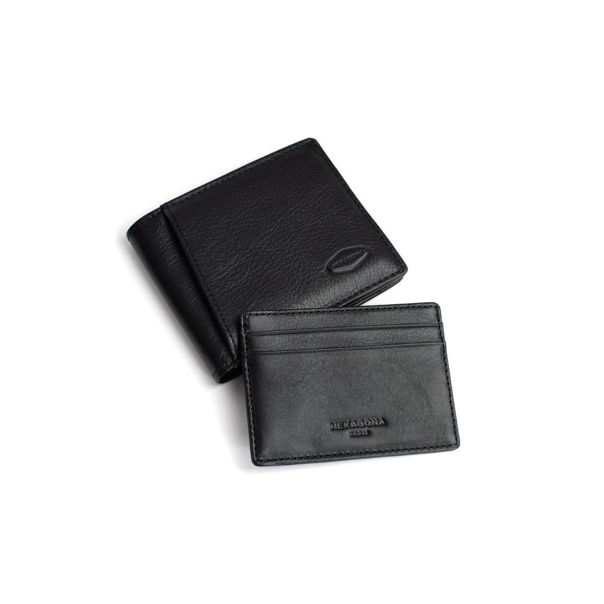 Portefeuille italien  STUART noir, HEXAGONA