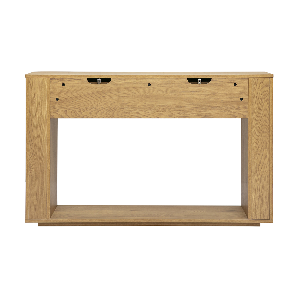 Console finition bois clair chêne 2 tiroirs L120 cm NEGAN chêne clair, MILIBOO