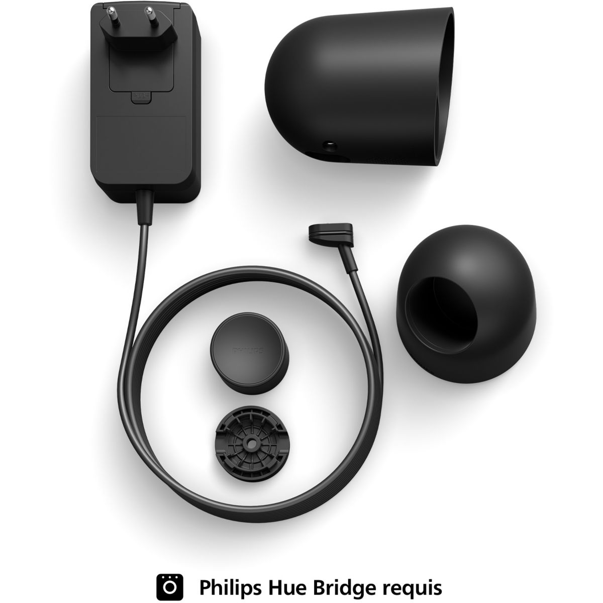 Caméra de surveillance SECURE avec support bureau noire couleur unique, PHILIPS HUE