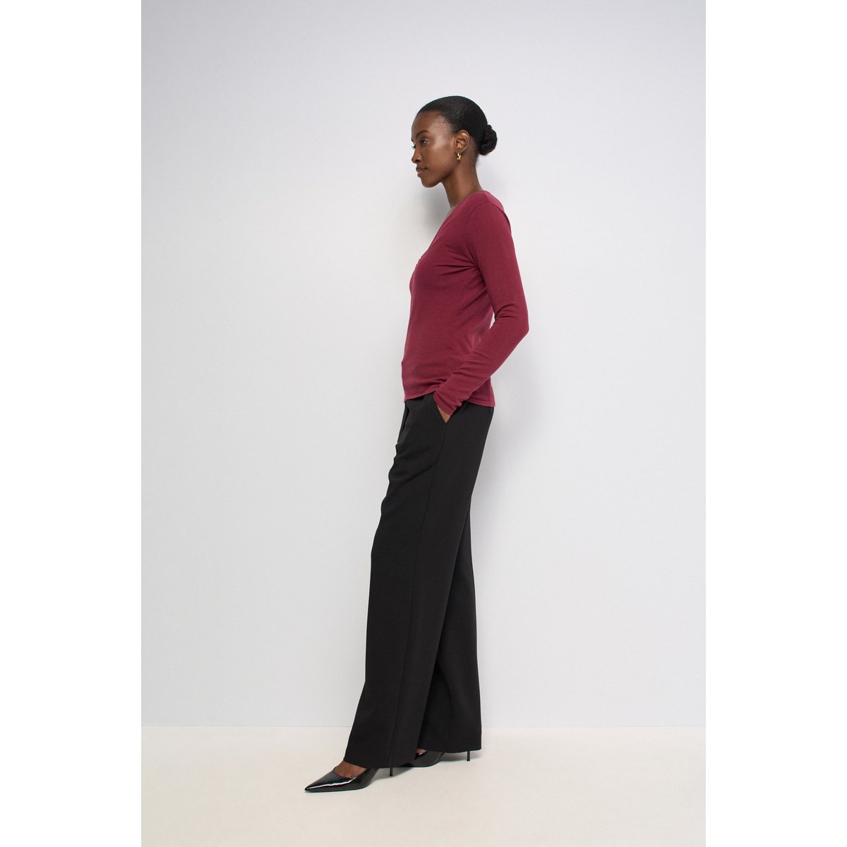 PULL FRONCÉ SUR LA POITRINE rouge, SALSA JEANS