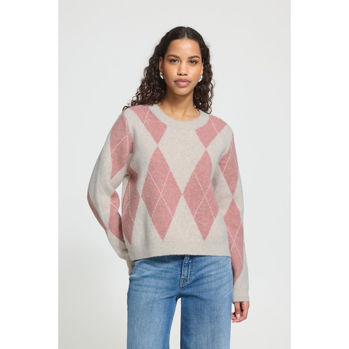 Á manches longues beige oatmeal, zephyr harlequin, ICHI