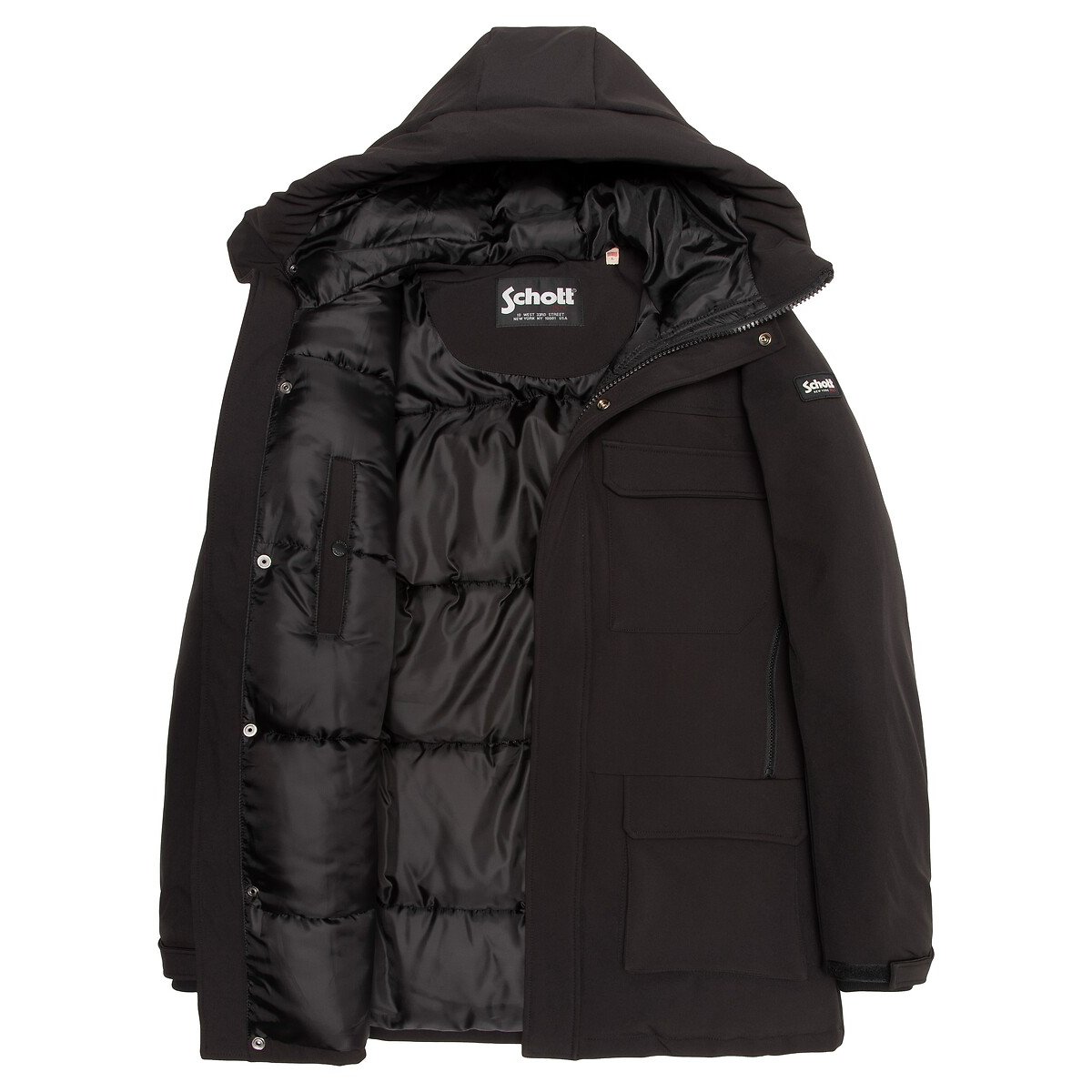 Parka chaude, rembourrée, STANLEY noir, SCHOTT