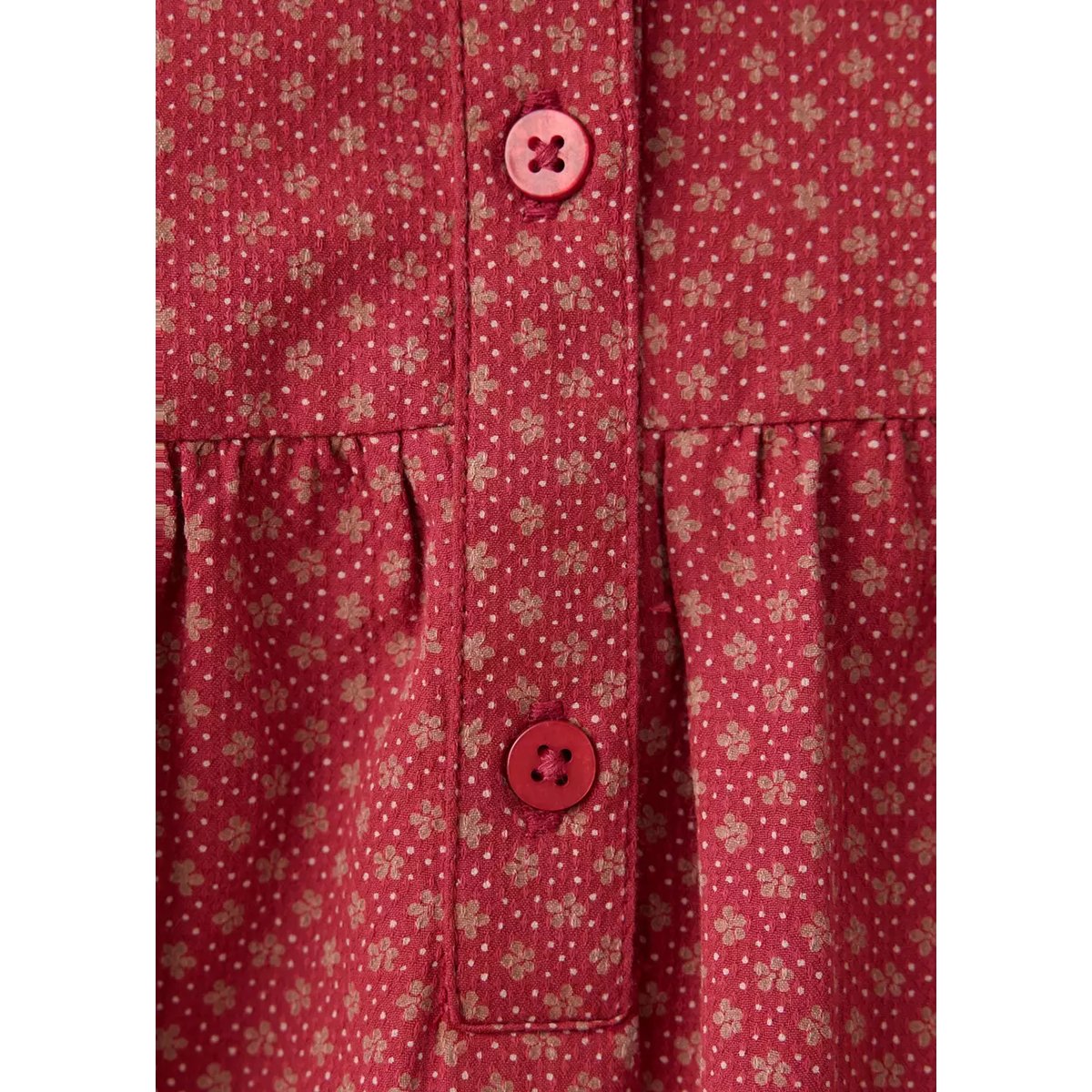Robe fleurie à col volanté rouge, MANGO BABY