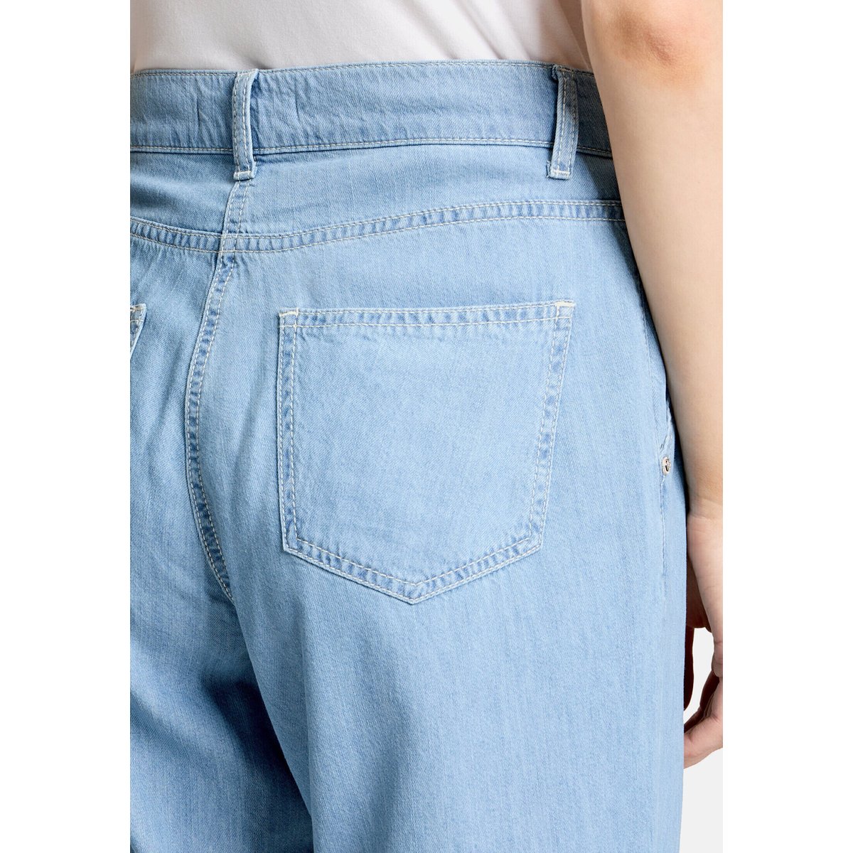 Pantalon casual à bord franc light blue denim, BETTY BARCLAY