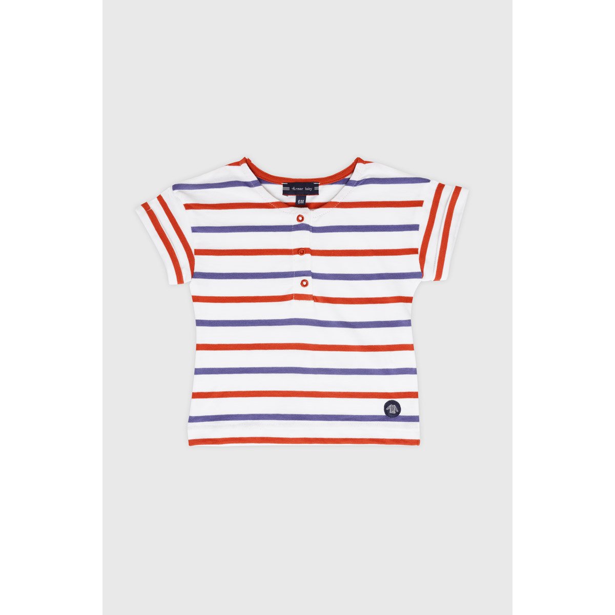 Ensemble pyjashort en coton BABY blanc/skipper/ketchup, ARMOR-LUX
